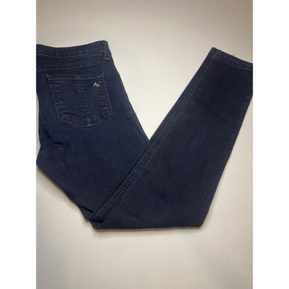 Rag & Bone Women's Blue Raw Hem Capri Jeans Mid-Rise Stretch Skinny Fit Size 27 - Picture 1 of 9